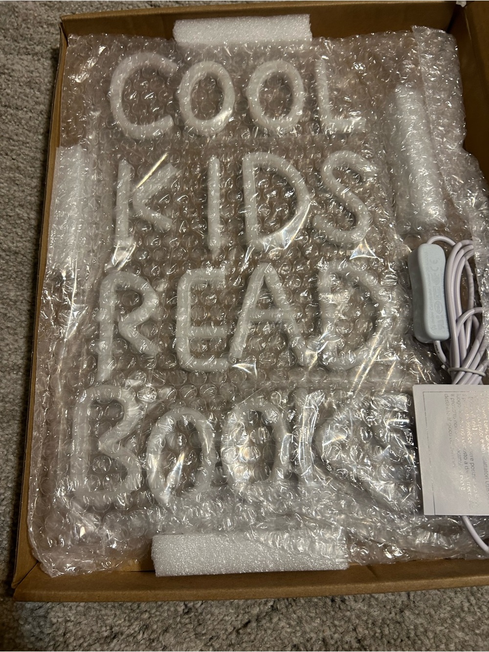 White 'COOL KIDS READY' Neon Wall Sign - Kids Toys Decor